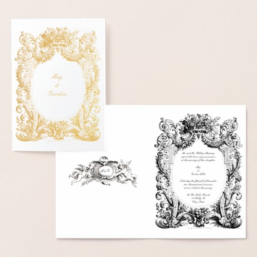 Baroque Rococo Wedding Invitation Sjabloon (Display)