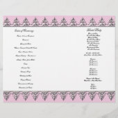 Baroque Silver Swirls - Programme de mariage forme (Dos)