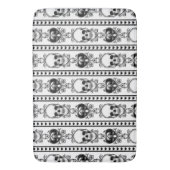 Baroque Skull Stripe Patroon White Badmat (Voorkant Verticaal)