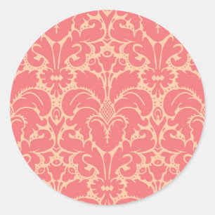 Baroque stijl demask achtergrond ronde sticker