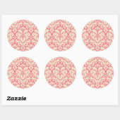 Baroque stijl demask background 2 ronde sticker (Vel)
