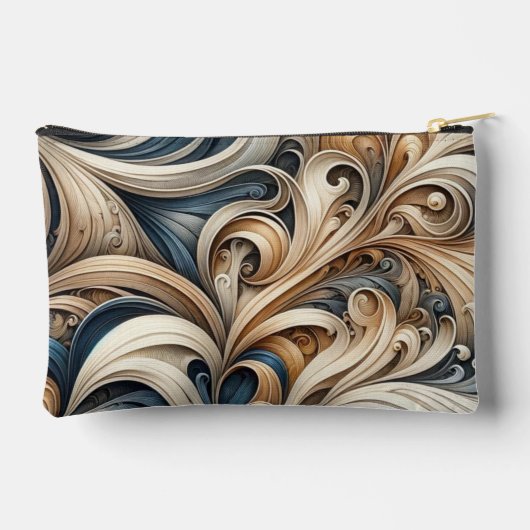 Baroque Swirl Pattern in Blue & Gold Etui (Achterkant)