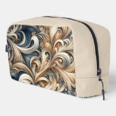 Baroque Swirl Pattern in Blue & Gold Toilettasje (Rechterhoek)