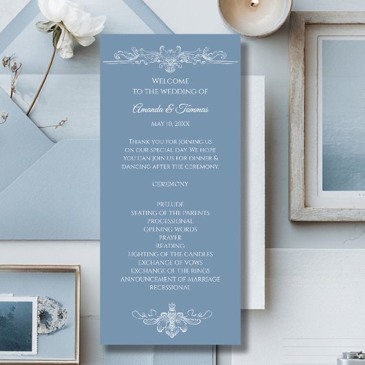 Baroque Vintage Damask Wedding Programma