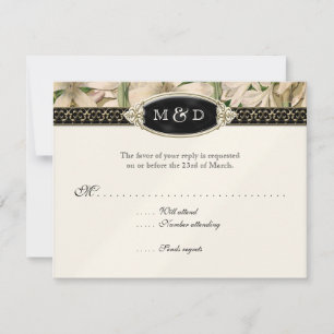 Baroque Vintage Lily Formelle Élégant Mariage RSVP