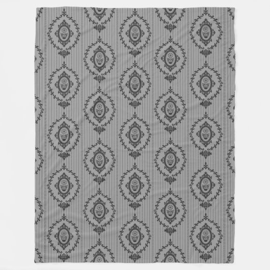 Baroque Wallpaper Grey Fleece Deken (Voorkant)