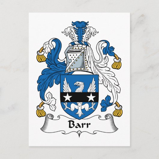 Barr Family Crest Briefkaart (Voorkant)