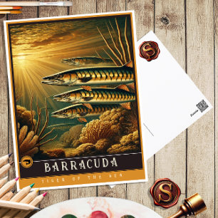 Barracuda Carte postale Famille Vintage Animal