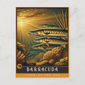 Barracuda | Carte postale Famille Vintage Animal (Devant)