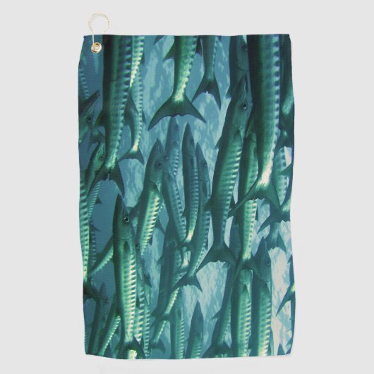 Barracuda Fish Camo Golfhanddoek (Voorkant)