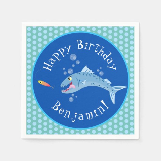 Barracuda hongende cartoon servet (Voorkant)