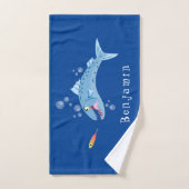 Barracuda poisson affamé de la pêche dessin animé (Serviette à main)