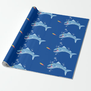 Barracuda vissen hongerig vissen cartoon illustrat cadeaupapier