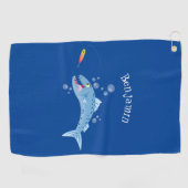 Barracuda vissen hongerig vissen cartoon illustrat golfhanddoek (Horizontaal)