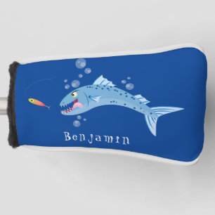 Barracuda vissen hongerig vissen cartoon illustrat golfheadcover