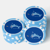 Barracuda vissen hongerig vissen cartoon illustrat poker chips (Opstapeling)