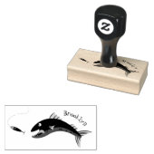 Barracuda vissen hongerig vissen cartoon illustrat rubberstempel (Gestempeld)
