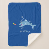 Barracuda vissen hongerig vissen cartoon illustrat sherpa deken (Voorkant)