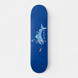 Barracuda vissen hongerig vissen cartoon illustrat skateboard
