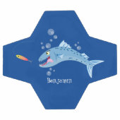 Barracuda vissen hongerig vissen cartoon illustrat voetbal (Enkel)