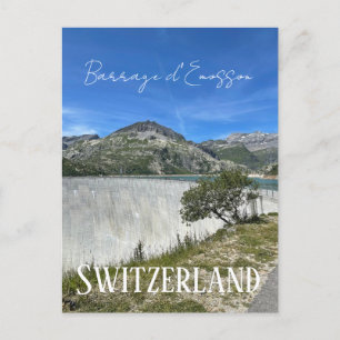 barrage d'Emosson, Zwitserland, dam, bergen Briefkaart