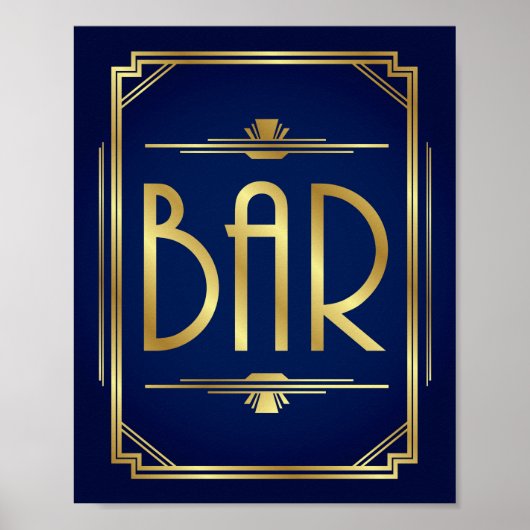 BARRE BAR Art déco Marine Imprimer (Devant)
