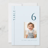 Barre bleu clair Mitzvah Numéro de table avec phot (Dos)