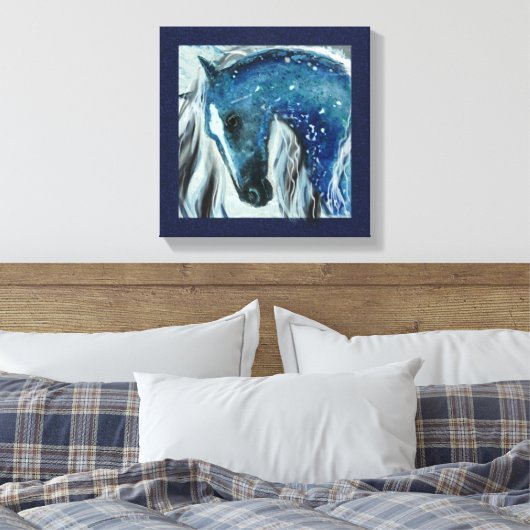 Barre bleue Cheval Art sur toile enveloppée (Insitu(Chambre))