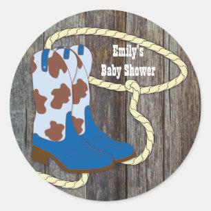 Barre Bois Noir Bleu Cowboy Boots Stickers Cowboy