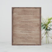Barre Bois Ours Mariage campagnard Menu (Debout devant)