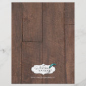 Barre Bois Ours Mariage campagnard Menu (Dos)