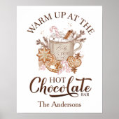 Barre Chocolat Chaud Signale Poster de Noël Beige (Devant)