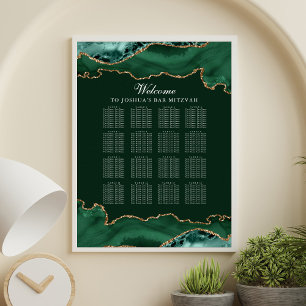 Barre d'Agate Or Vert foncé Mitzvah Tableau de siè
