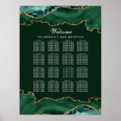 Barre d'Agate Or Vert foncé Mitzvah Tableau de siè (Devant)