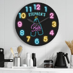 Barre de bière personnalisée en néon brillant<br><div class="desc">Bright Neon Personnalisé Bière Bar Grande Horloge</div>