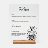Barre de boisson Whimsical Menu Signal acrylique (Recto)