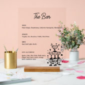 Barre de boisson Whimsical Menu Signal acrylique (Mariage)