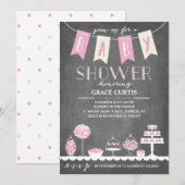 Barre de bonbons| Invitation Baby shower (Devant / Derrière)