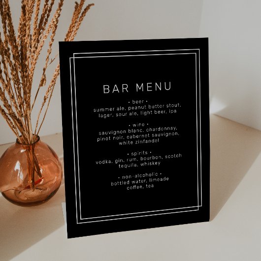 Barre de Mariage noir moderne - AVERA Panneau de m