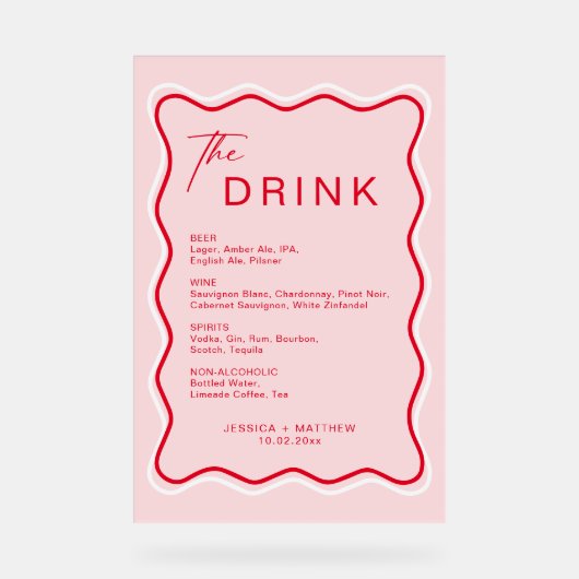 Barre de Mariage rouge et rose Retro Wavame (Recto)