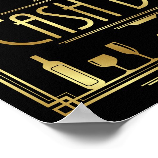 BARRE DE TRÉSORERIE Art déco Gatsby Signe Imprimer (Coin)