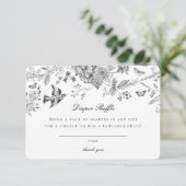 Barre florale de Toile noire Invitation Insertion (Debout devant)