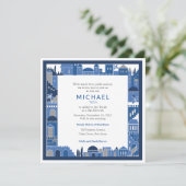 Barre frontière Mitzvah Invitation Jérusalem créat (Debout devant)