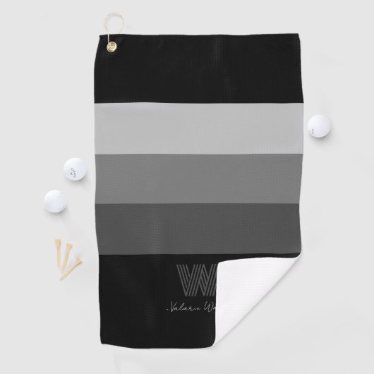 Barre Grise Minimale Monogramme Golf Serviette (En situation)