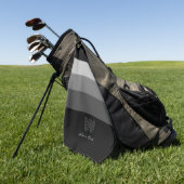 Barre Grise Minimale Monogramme Golf Serviette (Vert)