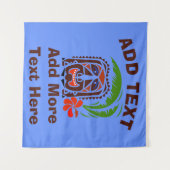 Barre Hawaiian Tiki, ajouter du texte, Tapisserie (Devant (Horizontal))