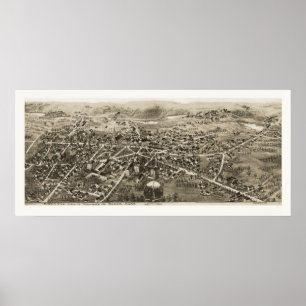 Barre, MA Panoramic Map - 1870 Poster