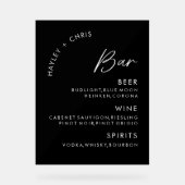 Barre Mariage acrylique Menu Barre noire (Recto)