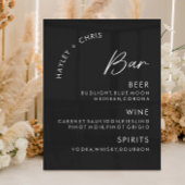 Barre Mariage acrylique Menu Barre noire