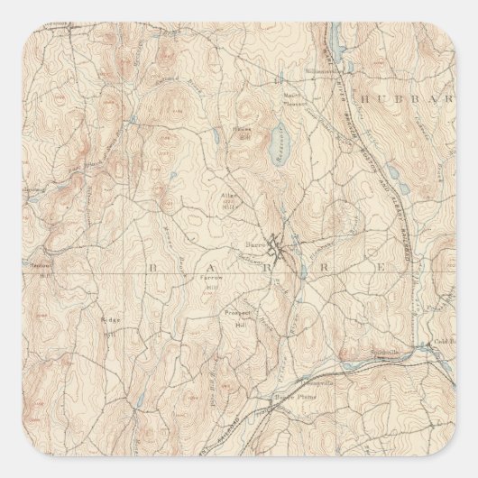 Barre, Massachusetts Vierkante Sticker (Voorkant)